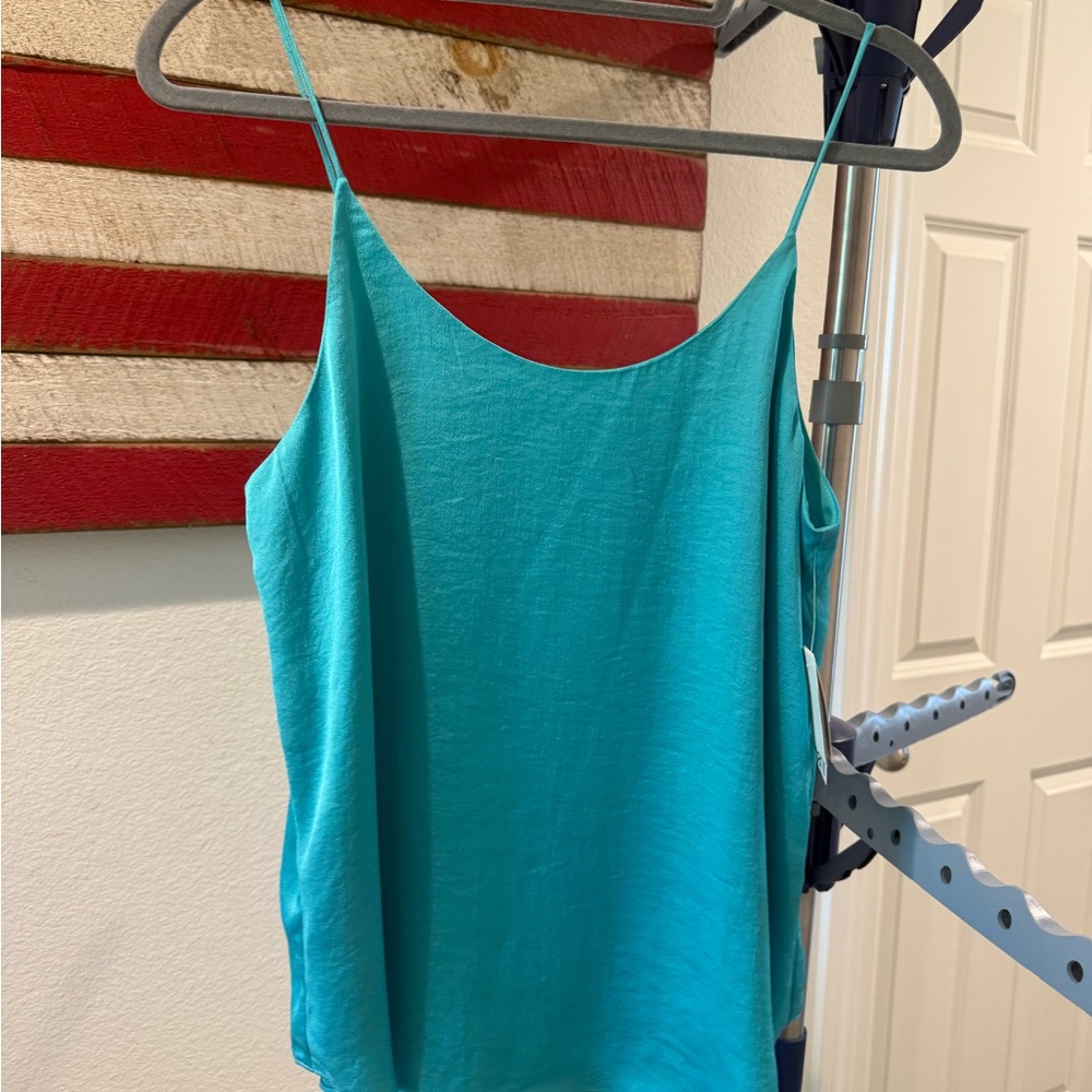 NWT Bar iii Teal Spaghetti Strap Top Women’s Size Medium